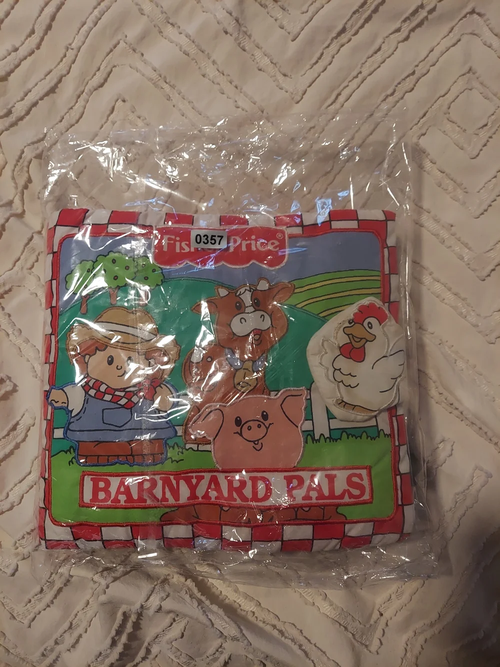 Vintage 1998 Fisher-Price Soft Play Barnyard Pals Cloth Activity Book